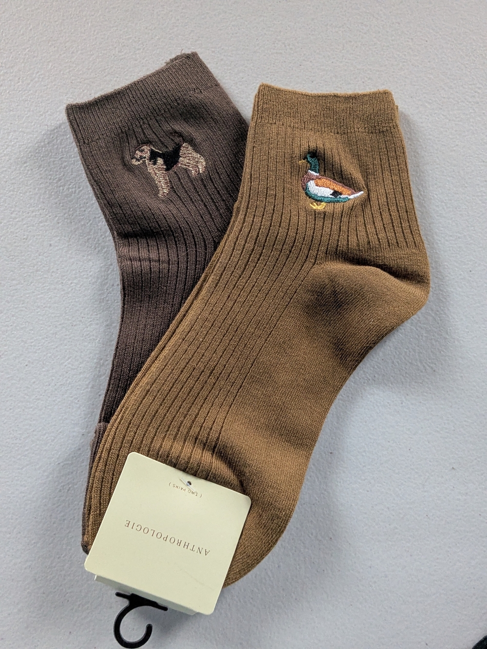 Anthropologie Brown Ribbed Hosiery Socks